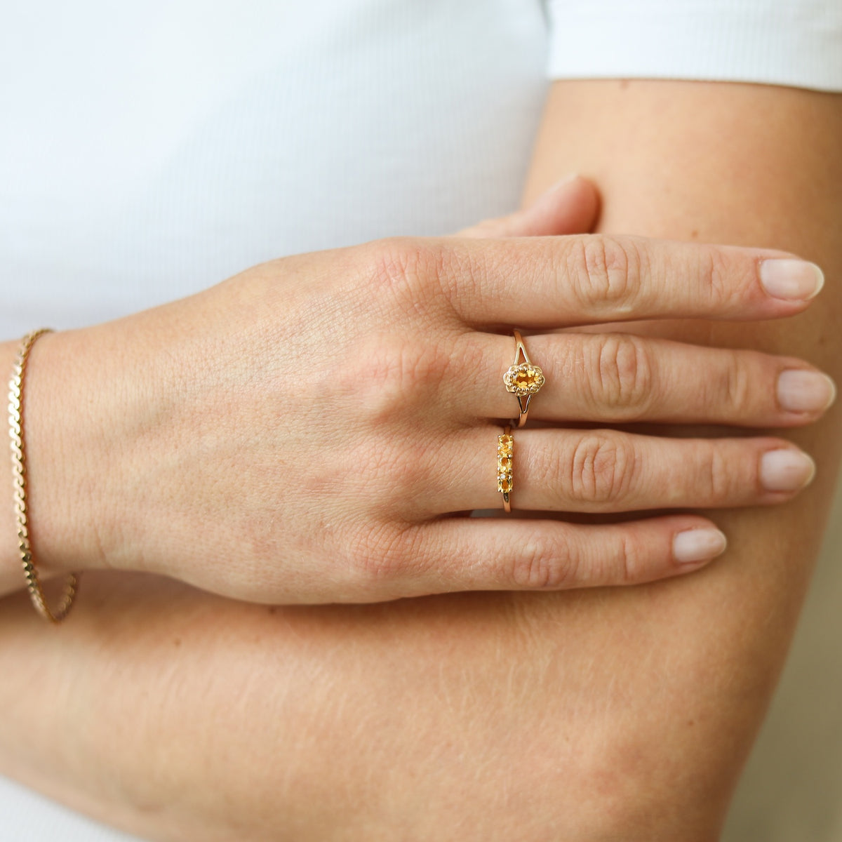 Trio Citrine Ring | 14K Goud