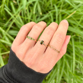 Ola Oval Green Tourmaline ring | 9K