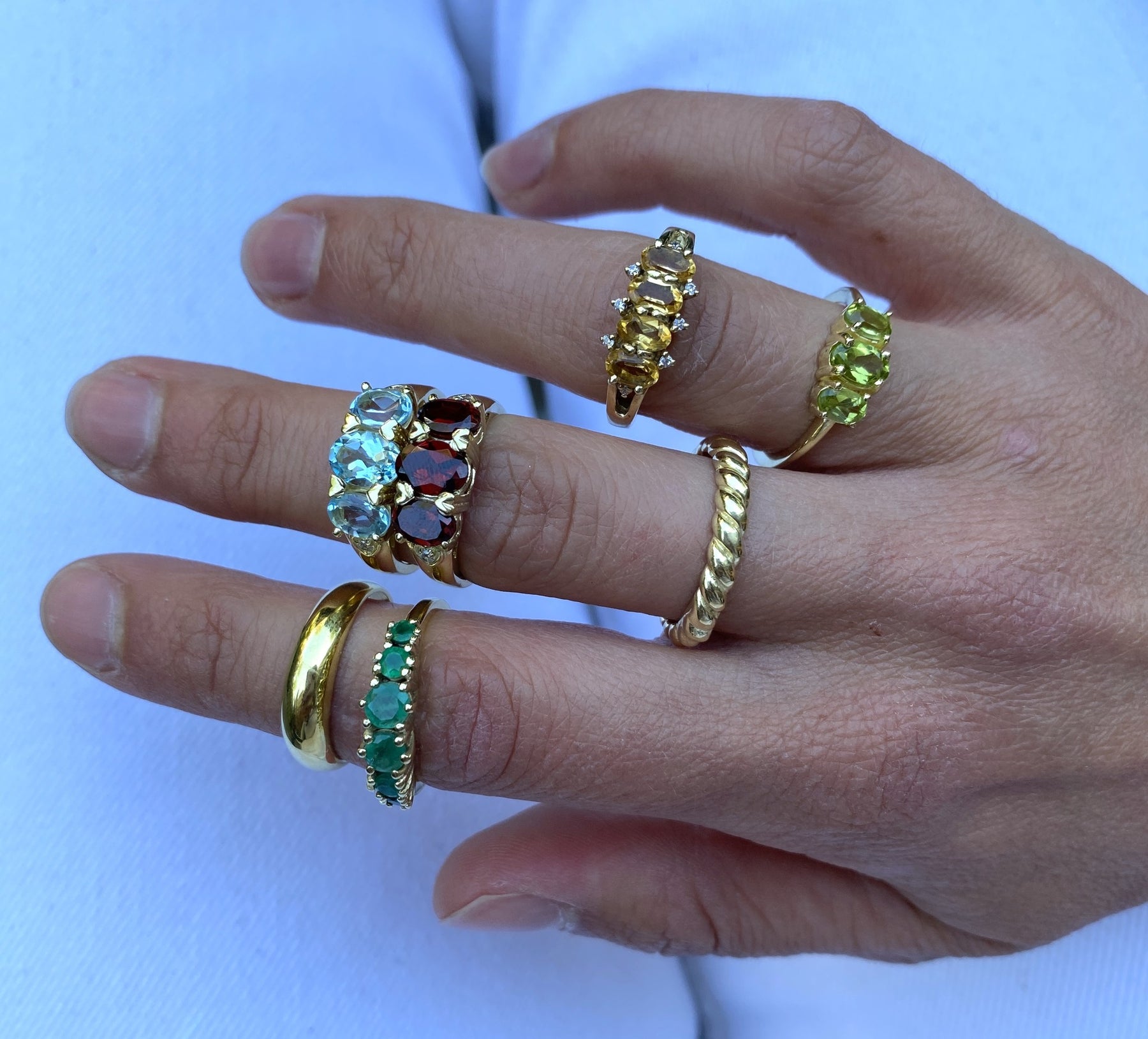 Vintage Triple Peridot ring